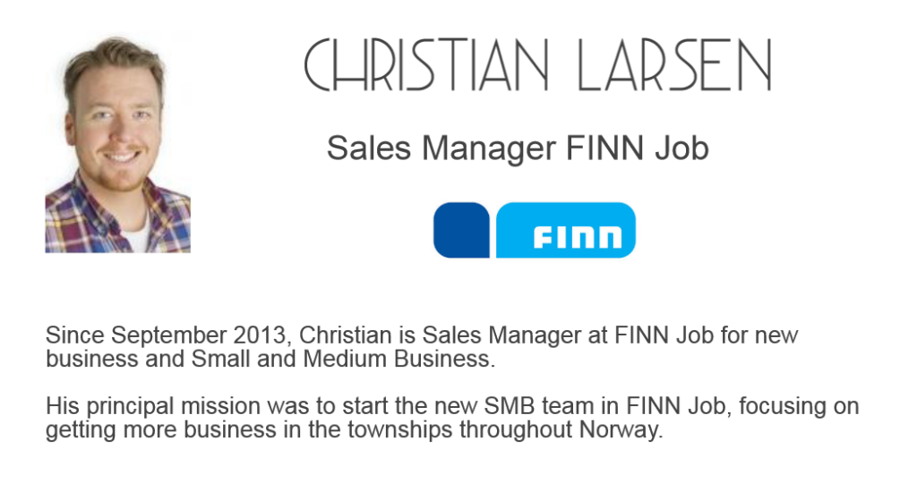 Christian Larsen Sales Manager FINN Job