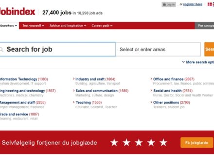 Jobindex homepage