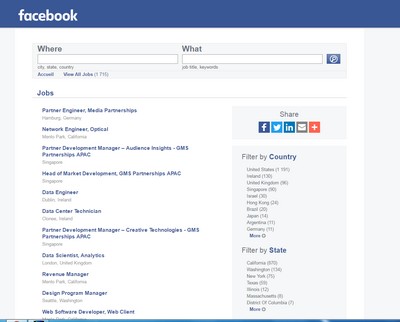 facebook jobs page