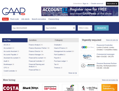 gaap web homepage